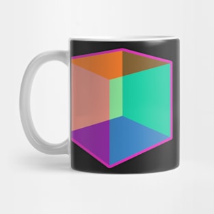 Color Cube Pattern on Fuschia Mug